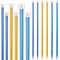6 Pieces/ 3 Pairs Aluminum Straight Knitting Needles Set, 8 mm, 9 mm and 10 mm,14 Inch Single Point Knitting Needles, Color Extra Long Sweater Straight for DIY Projects